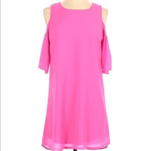 Pink Shoulder Cutout Dress